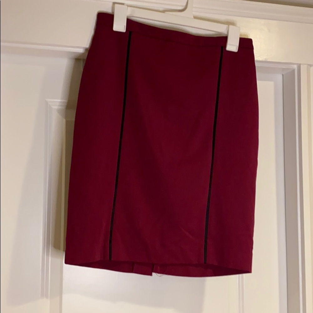 Red Wine Colored Pencil Skirt